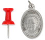 St Maximilian Kolbe / PRAY FOR US - Addiction Patron Saint Italian Silver OX 1 inch  (Minimum quantity purchase is 3)