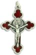  Orthodox / Byzantine Crucifix - with Rose - Red 1 1/2"    (Minimum quantity purchase is 1)