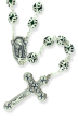   Double Capped Bead Rosary with 9mm Emerald Green (May) Glass Beads - 24"    (Minimum quantity purchase is 1)