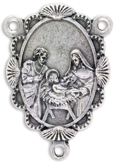 Holy Family Ornate Oval Centerpiece - Silver Ox, 1.25"   (Minimum quantity purchase is 1)