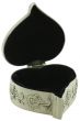 Heart Shaped Metal Rosary Box with Floral Relief  * (Minimum quantity purchase is 1)