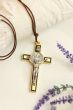 St. Benedict Crucifix - Gold w/Black Enamel Accents - 3"   