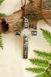  St. Benedict Black Enamel Crucifix silver 3 inch  (Minimum quanity to purchase is 1)  