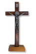 St Benedict Stand Up Crucifix with Gun Metal Corpus - 8.25 x 3.75" *  (Minimum qty purchase is 1)