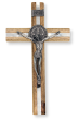 Mirrored St Benedict, Two-Sided Wall Crucifix with Antique Silver Corpus - 10 x 6" *    (Minimum qty purchase is 1)