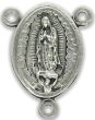 Our Lady of Guadalupe Rosary Center with Divine Nino - 3/4" Oval Silver Oxidized, Made in Italy * (Minimum quantity purchase is 3)