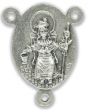 Our Lady of Guadalupe Rosary Center with Divine Nino - 3/4" Oval Silver Oxidized, Made in Italy * (Minimum quantity purchase is 3)