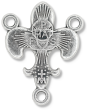 Fleur-de-Lis Rosary Center (Mary, St Bernadette & St Therese) - 15/16" Silver Oxidized, Made in Italy  (Minimum quantity purchase is 2)
