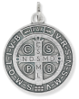 St Benedict Medal 1 1/4" Round Silver Oxidized – Made in Italy *    (Minimum quantity purchase is 2)