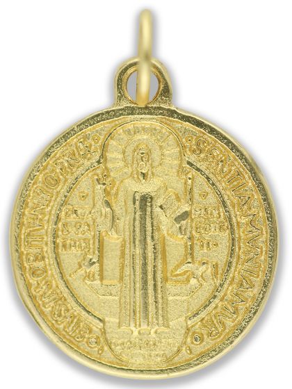 St. Benedict Medal - Gold Plated 7/8" in Diameter  (Minimum quantity purchase is 5)