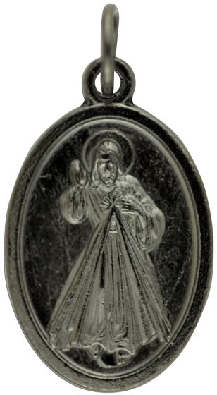 Divine Mercy Medal - Gun Metal  - Made in Italy - 1" (Minimum quantity purchase is 3)