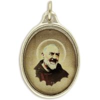 Padre Pio / Pray for Us Full Color Medal - 1"  (Minimum quantity purchase is 1)