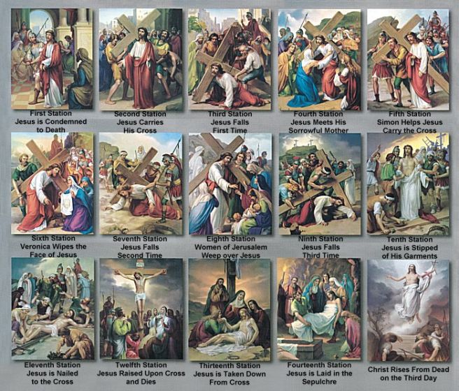 Stations of the Cross Print Set by Vincentini – 15 Prints, 6" x 8", Made in Italy  (Minimum quantity purchase is 1)  