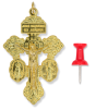   3-Way Pardon Indulgence Crucifix with St. Benedict and Miraculous Medals - 2-1/8 inch - Gold Plated  (Minimum quantity purchase is 1)