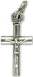 Small Round Bar Crucifix - 3/4" Silver Oxidized, Made in Italy * (Minimum quantity purchase is 3)