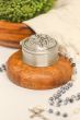    Metal Rosary Box Round with Floral Relief   (Minimum qty, purchase is 1) 