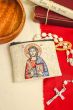  Christ the Teacher Full Color  Rosary Pouch with Gold Accents - 2.5 x 3"   (Minimum quantity purchase is 1)
