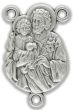  St Joseph Rosary Centerpiece - 1" Silhouette Silver Oxidized, Made in Italy *     (Minimum quantity purchase is 2)