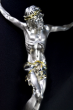 Jesus Corpus for Crucifix – Extra Large 13 3/8" Silver Finish Resin with Gold Accents & INRI, Made in Italy  (Minimum quantity purchase is 1) 