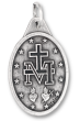 Miraculous Medal (English) – 1" Oval Silver Oxidized, Made in Italy *  (Minimum quantity purchase is 3)