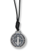 St Benedict Pendant Necklace on Black Cord - 30"  (Minimum quantity purchase is 1)