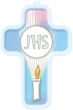 Picture Cross on Wood - First Communion JHS 5 inch  (Minimum quantity purchase is 1)