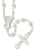  Faux Pearl Ivory 4mm Bead Rosary - 16"    (Minimum quantity purchase is 1)