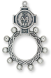 Miraculous Medal Finger Rosary – One Decade Pocket Rosary Ring, 2" Silver Oxidized, Made in Italy *  (Minimum quantity purchase is 2)