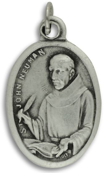 St John Neuman / Pray For Us Medal - Italian Silver OX 1 inch (Minimum quantity purchase is 2)
