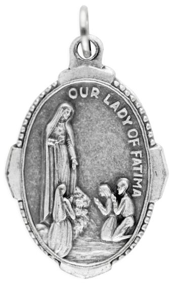  Our Lady of Fatima / Pray for Us Medal - Unique Oval Shape - 1 inch  (Minimum quantity purchase is 2)