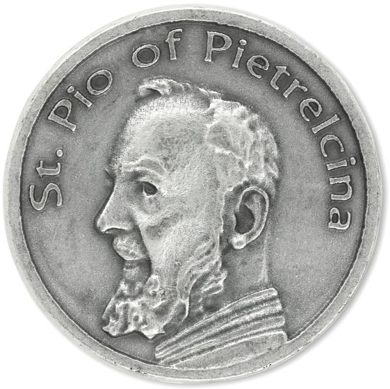 Saint Pio of Pietrelcina Pocket Token - Patronage: Pain, Suffering, and Healing  (Minimum quantity purchase is 1)
