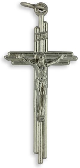 Triple Bar Mission Rosary Crucifix - Silver Tone, Made in Italy  *  (Minimum quantity purchase is 5)