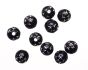 Black Star Spangled Plastic Beads, 8 mm round- 60 beads   (Minimum quantity purchase is 1)