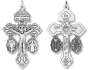 3-Way Pardon Crucifix (St. Benedict & Miraculous Medal) - 2-1/8" Silver Oxidized, Made in Italy  *  (Minimum quantity purchase is 1)