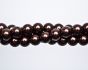   CZECH  Glass Pearl Beads, 8 mm round, brown - 60 count   (Minimum quantity purchase is 1)