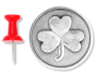 Shamrock (Theological Virtues) Pocket Token - 1.25", Silver Ox   (Minimum quantity purchase is 1)