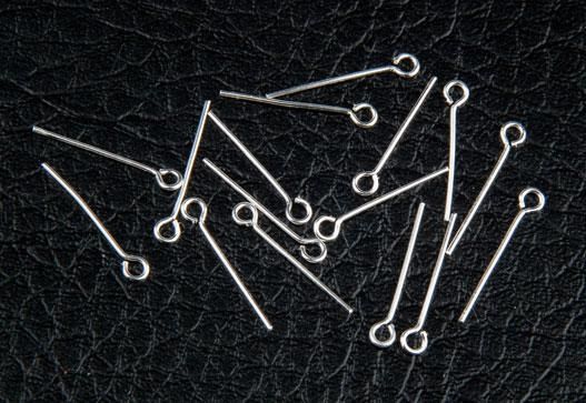 Eye Pins 0.6 x 15 mm - Italian Silver Oxidized - 360 pcs  * (Minimum quantity purchase is 1)