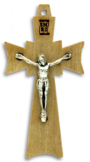 Olive Wood Crucifix with Silver Corpus (Minimum quantity purchase is 1)