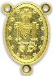   Miraculous Medal Oval Rosary Center - Gold plated 1 inch    (Minimum quantity purchase is 3)