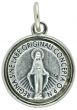   Small Round Silver Miraculous Medal - 3/4" LATIN   (Minimum quantity purchase is 1)