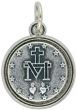   Small Round Silver Miraculous Medal - 3/4" LATIN   (Minimum quantity purchase is 1)