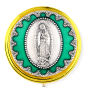 Our Lady of Guadalupe Pyx / Rosary Case - 2.25", Green & Two-Tone *  (Minimum quantity purchase is 1)