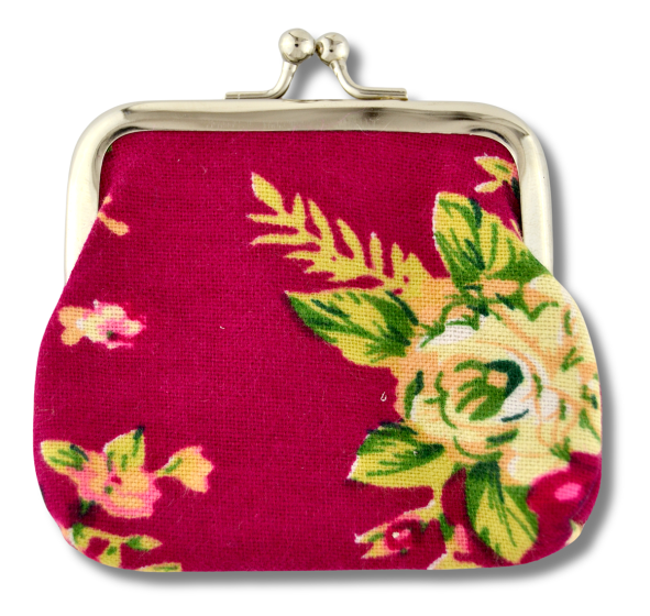 Red Floral Rosary Purse - 3.5 x 3"     (Minimum quantity purchase is 1)