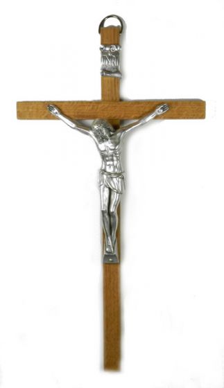  Simple Italian-Made Wooden Wall Crucifix - 12" *  (Minimum quantity purchase is 1)