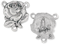 Our Lady of Fatima Rose Rosary Center - 5/8" Silver Oxidized, Made in Italy * (Minimum quantity purchase is 3)