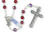Rosary with 6mm Red Beads and Heart Rosary Box
