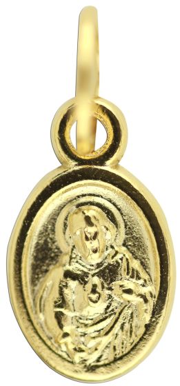 Our Lady of Fatima / Sacred Heart of Jesus Medal, Gold Tone - 1/2"   (Minimum quantity purchase is 3)