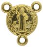 St Benedict Medal Mini Rosary Center - 1/2" Gold Plated, Made in Italy *  (Minimum quantity purchase is 3)