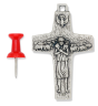 Pope Francis Good Shepherd Cross – 2" Silver Oxidized, Made in Italy  (Minimum quantity purchase is 1)
