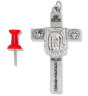 The Face Of Christ Cross - 2 1/4" Silver Oxidized, Made in Italy *  (Minimum quantity purchase is 1)